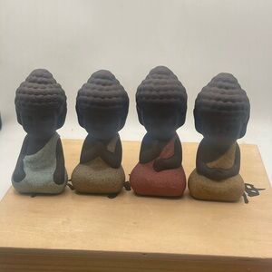 Zen Buddha Figurine Set - Multicolor